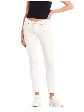 Levi's 711 Skinny Ankle Jeans White Mid Rise Size 26 HEMMED (28X23)
